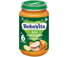 BOBOVITA Patiekalas Vištiena Moliūgas Bulvės 6m+ 190 g