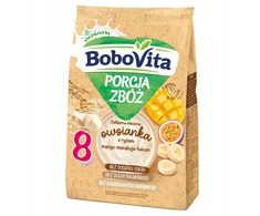 BOBOVITA PIENINĖ KOŠĖ AVIŽŲ MANGO PASSION IŠ BANANŲ 210G 8M+