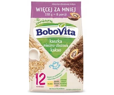 BoboVita Pieno ir grūdų košė kakava 330g, po 12m