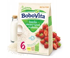 BOBOVITA Pieno ir ryžių košė Braškių 6m+ 230 g