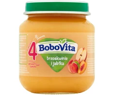 Bobovita vaisių desertas vaikams Persikai ir obuoliai 4m+ 125g