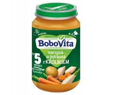 BOBOVITA VAKARIENĖS DARŽOVĖS TRIŠIEČIŲ PATIEKELE PO 5 MĖNESIŲ 190 G