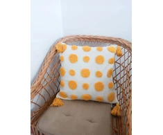 Boholove boho etninis pagalvės užvalkalas, natūralios, geltonos spalvos, taškeliai, outlet