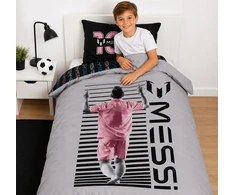 Brandmac Messi patalynės komplektas 140x200 medvilninis pagalvės užvalkalas 70x90 Inter Miami