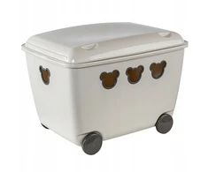 Branq BEAR BOX DUŻY POJEMNIK PUDŁO NA ZABAWKI NA KÓŁKACH Z POKRYWĄ 55L - PILKA
