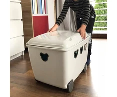 Branq BEAR BOX DUŻY POJEMNIK PUDŁO NA ZABAWKI NA KÓŁKACH Z POKRYWĄ 55L - PILKA