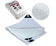 Brezentas 100 g storos folijos 4x6 BALTA vandeniui atspari UV+++