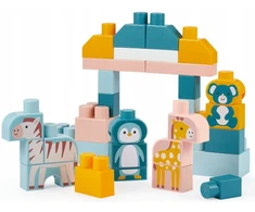 Brick Barrel - Construction Game - ECOIFFIER - Animals of the World - 55 pieces - +12 months