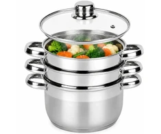 Brunbest Puodas DO GOTOWANIA NA PARZE Garų puodas Puodas INDUKCJA GAZ GARNKI Ø 18 cm 3 L