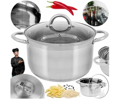 Brunbeste DIDELIS nerūdijančiojo plieno PUODAS 26 cm 8,2 L DUJŲ INDUKCINIS PUODAS SU KIAULIU