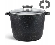 Brunbeste DUŻY Puodas MARMUROWY GŁĘBOKI Z POKRYWKĄ DO ROSOŁU Aukštas XXL 32cm / 14L