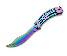 Bsh Adventure Akį traukiantis peteliškės peilis Balisong Rainbow Bowie CS:GO Steel 420 N454E