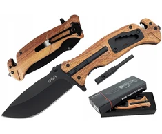 Bsh Adventure BSH SPRING RESCUE KNIFE 6in 1 MEDŽIOKLĖS AUTOMATINIAI PRIEŽIŪRAI SOUTHING DAGGER EDC