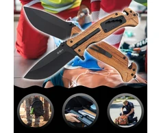 Bsh Adventure BSH SPRING RESCUE KNIFE 6in 1 MEDŽIOKLĖS AUTOMATINIAI PRIEŽIŪRAI SOUTHING DAGGER EDC