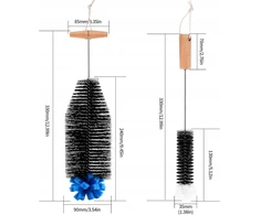 BUTELIŲ ŠEPETĖLIS 2 VIENETĖS 33 CM NAILONINĖ KEMPINĖ MEDIENA ERGONOMIKAI ILGA