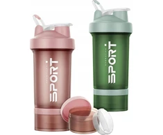 BUTELIUKAS 500ml 2 Vnt. BALTYMŲ FITNESS MIKSERIŲ KAMULIUKAI BPA SKALLYKLĖS BE BPA