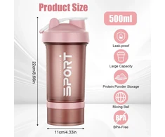 BUTELIUKAS 500ml 2 Vnt. BALTYMŲ FITNESS MIKSERIŲ KAMULIUKAI BPA SKALLYKLĖS BE BPA