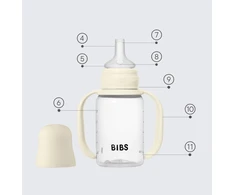 Buteliukas kūdikiui Plastikinis BIBS 150ml nuo pilvo dieglių 6m+ silikoninis Ivory