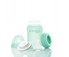 Buteliukas kūdikiui su čiulptuku 0-3m 150 ml STIKLAS + SILIKONAS Everyday Baby