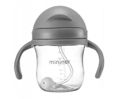 Mininor Global Aps „Miniror Global“ – šiaudinis butelis iš tritano, 220 ml, pilkas sandariklis (14241)