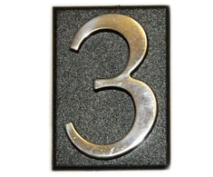 Buto numeris 3, 32 x 45, mm, plastikinis, chromo sp.