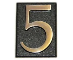 Buto numeris 5, 32 x 45, mm, plastikinis, chromo sp.
