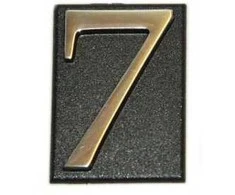 Buto numeris 7, 32 x 45, mm, plastikinis, chromo sp.