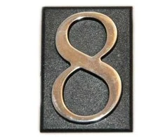 Buto numeris 8, 32 x 45, mm, plastikinis, chromo sp.