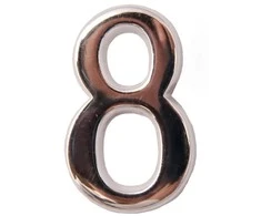 Buto numeris 8, 50 mm, chromo sp.