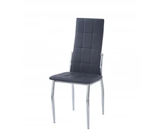 Butopêa Virtuvinė kėdė, PU ekologiška oda, juoda, ergonomiška, chromuotos kojos