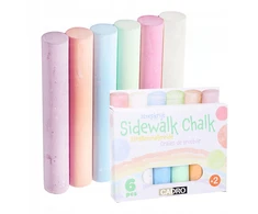 Cadro Kreda chodnikowa gruba kolorowa jumbo do tablicy 10x2.5 cm komplektas 6 vnt