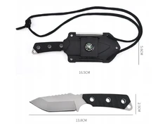 CAMPING Juodas Full-Tang Tactical Hunting Knife Survival EDC dėklas