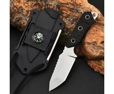 CAMPING Juodas Full-Tang Tactical Hunting Knife Survival EDC dėklas