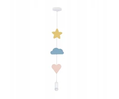 Pakabinamas šviestuvas Candellux HEART CS LAMPA WISZĄCA 1X20W E27 IQ KIDS ROŽINĖ+Mėlynas+Baltas