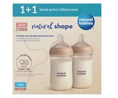 Canpolbabies Canpol Babies dviejų pakuočių natūralios formos buteliukas 260 ml 3m+