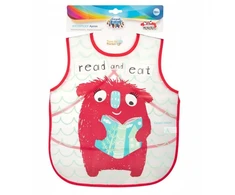 Canpolbabies CANPOL BABIES minkšta vandeniui nepralaidi prijuostė Monsters, raudona, 9/237_red