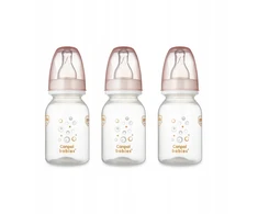 Canpolbabies Canpol Babies Rinkinys iš 3 buteliukų 130 ml 0m+ dekoruotas čiulptuku