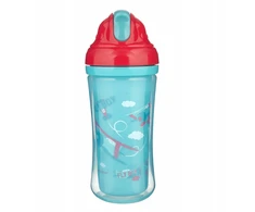 Canpolbabies Canpol Babies sportinis puodelis su silikoniniu šiaudeliu Planes 260ml, 74/052