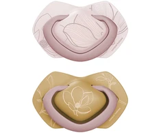 Canpolbabies CANPOL Ramus pacifier silikoninis simetriškas 6-18 m GOLD rožinis 2 vnt.