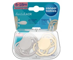 Canpolbabies CANPOL BABIES silikoniniai simetriniai čiulptukai NUDE, Creme, 6-18m, 2 vnt., 23/229_cre