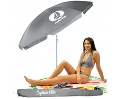 Captain Mike PAPLŪDŽIO skėtis su dangteliu su UV filtru UPF50+, LENGVAS, 160 cm, ATOSTOGOS