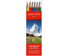Caran D'ache Prismalo akvareliniai pieštukai, 6 spalvos