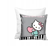 Carbotex HELLO KITTY Poduszka su poszewka dekoracyjna helo Kiti Kotek pilka jasiek