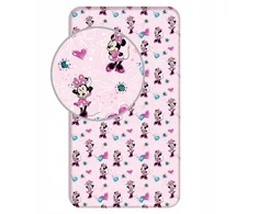 Carbotex Medvilninė paklodė 90x200 Mini Mouse rožinė vaikams