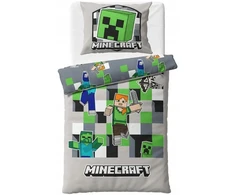 Carbotex Minecraft Pilkas patalynės komplektas,140x200 cm