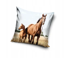 Carbotex Pliušinis dekoratyvinis pagalvės užvalkalas ARKLAI 40x40 cm VELVET