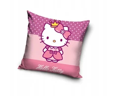 Carbotex POSZEWKA pluszowa dekoracyjna na poduszkę HELLO KITTY 40x40 cm WELWET