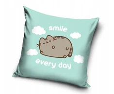 Carbotex POSZEWKA pluszowa dekoracyjna poduszkę KOT PUSHEEN 40x40 cm WELWET