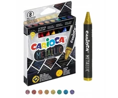 Carioca Tribriaunės vaškinės kreidelės CAarioca Metallic Maxi, 8 spalvų