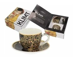 Carmani Puodelis su lėkštute 80ml, G.Klimt, "Gyvybės medis"